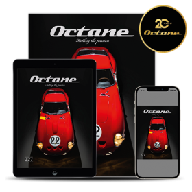 Octane 227 with red race car print & digital magazine covers